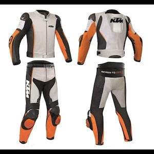 KTM One Piece Leather Racing Suit Ready To Race Motorcycle Gear CE Armored Cowhide Custom Fit XS–5XL Free Shipping