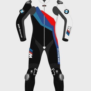 BMW Motorrad M Power Leather Racing Suit S1000RR One Piece Motorcycle Suit for Men CE Armored Cowhide Track Gear