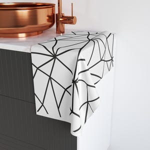 Geometrical Shape Hand Towel, Abstract Design for Unique Decor, Modern Decorative Hand Towel, Housewarming Gift, Luxury Decorative Towel