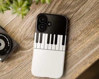 Piano Tough Phone Case, iPhone, Samsung Galaxy, and Google Pixel Case, Piano Keys Design, Musician Gift, Music Lover, Music Teacher Student