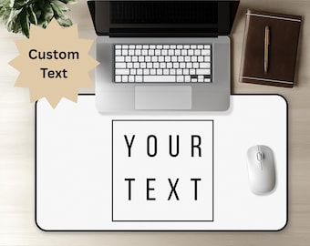 Custom Text Desk Mat, Custom YourDesign Mousepad, Personalized Gift Desk Mat Neoprene, Choose Font, Color & Background Message or Name