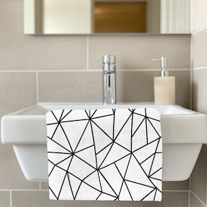 Geometrical Shape Face Towel, Abstract Design for Unique Decor, Modern Decorative Face Towel, Housewarming Gift, Luxury Decorative Towel