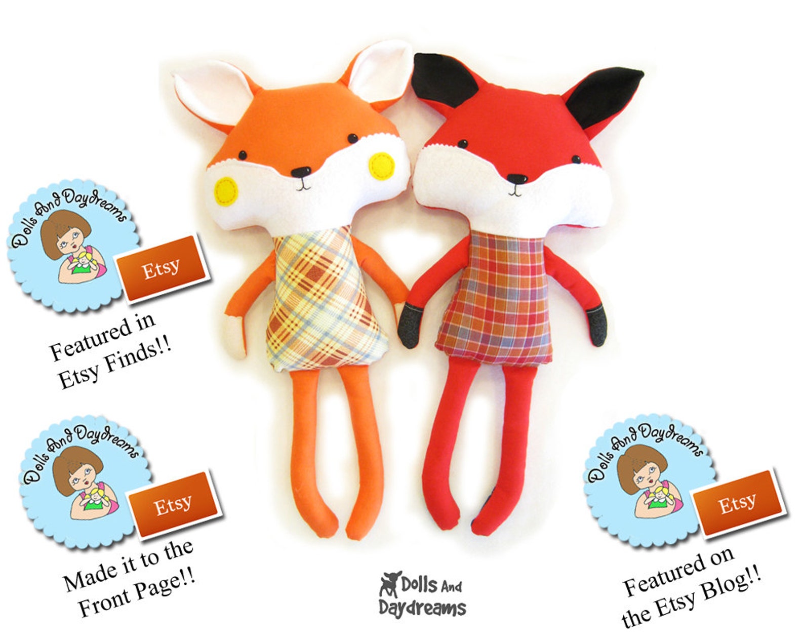 Fox Sewing Pattern PDF Stuffed Toy Softie Instant Download - Etsy