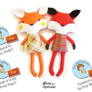 Fox Sewing Pattern PDF Stuffed Toy Softie Instant Download image 5