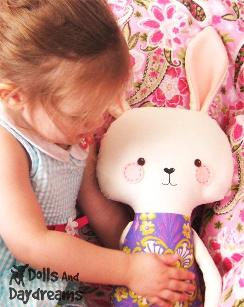 Bunny Rabbit PDF Sewing Pattern Stuffed Toy Softie DIY Easter image 3