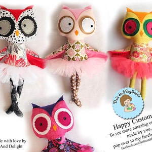 Owl PDF Sewing Pattern Softie Stuffed Toy image 6