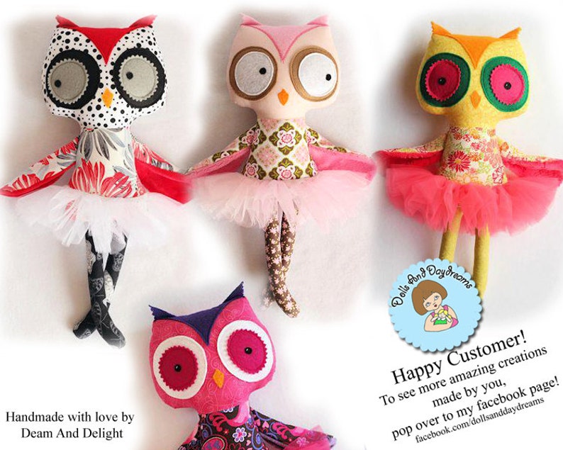 Owl PDF Sewing Pattern Softie Stuffed Toy image 5
