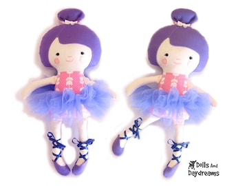 Ballerina Cloth Doll Sewing PDF Pattern Ballet Dancer Doll Clothes Tutu and Ballet Slippers included