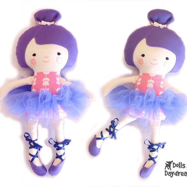 Ballerina Cloth Doll Sewing PDF Pattern Ballet Dancer Doll Clothes Tutu and Ballet Slippers included
