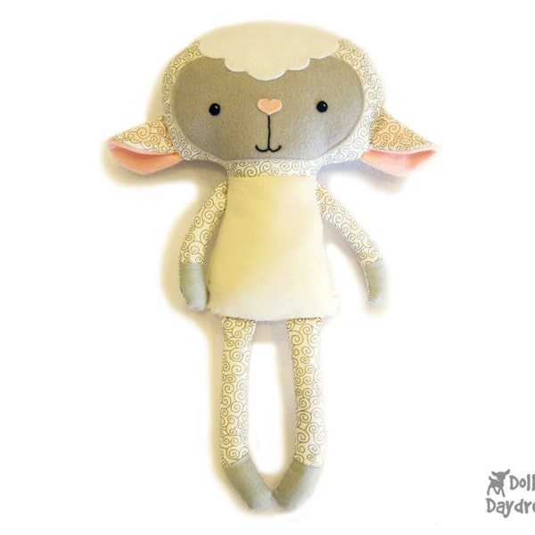 Lamb PDF Sewing Pattern Stuffed Toy Animal Sheep Softie
