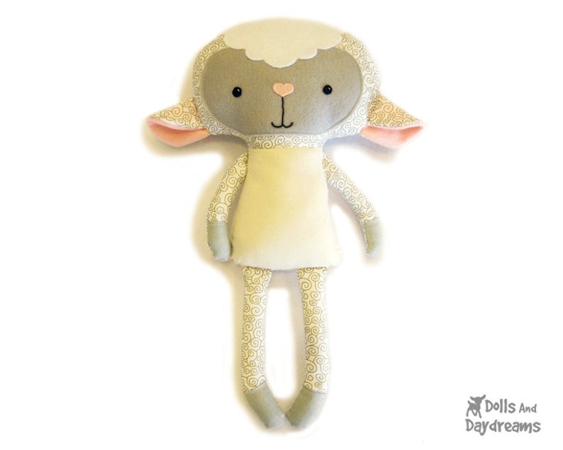 Lamb PDF Sewing Pattern Stuffed Toy Animal Sheep Softie image 1