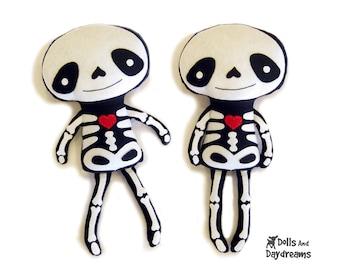 Skeleton Doll PDF Sewing Pattern Halloween Softie Day of The Dead Stuffed Toy