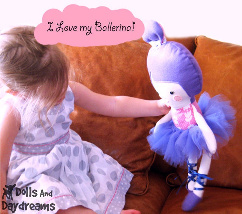 Ballerina Cloth Doll Sewing PDF Pattern Ballet Dancer Doll Clothes Tutu and Ballet Slippers included image 3