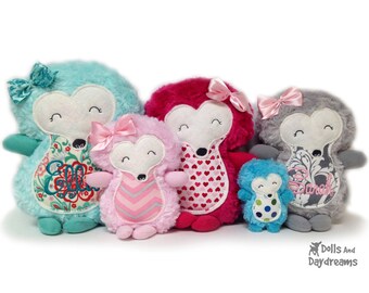 Hérisson broderie Machine vec motif Woodland Softie à colorier peluche jouet rapide facile