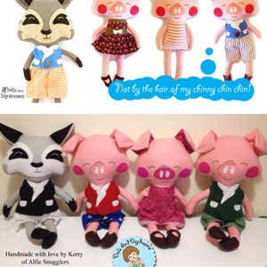 Pig Sewing Pattern PDF Softie Stuffed Toy Photo Tutorial Dress Up Farm Animal image 6