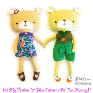Teddy Bear Softie PDF Sewing Pattern Stuffed Toy Plush image 5