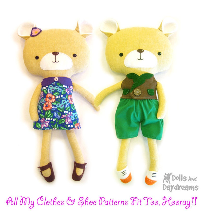 Teddy Bear Softie PDF Sewing Pattern Stuffed Toy Plush image 5