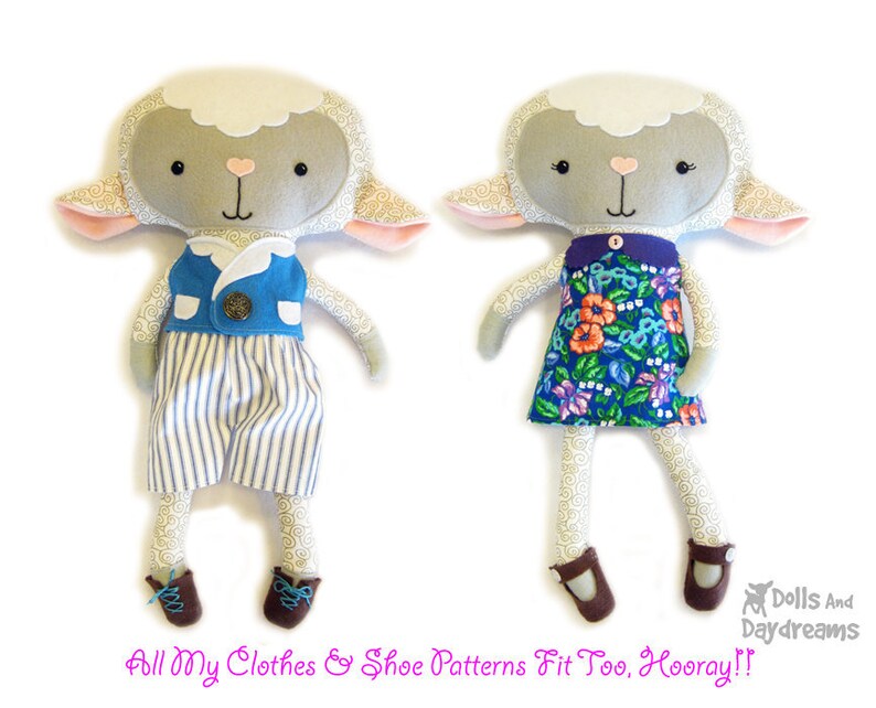 Lamb PDF Sewing Pattern Stuffed Toy Animal Sheep Softie image 5