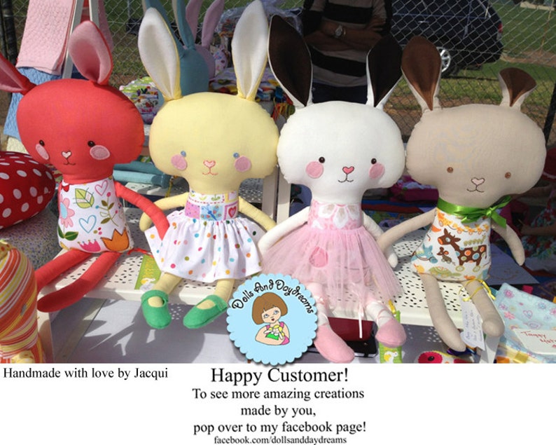 Bunny Rabbit PDF Sewing Pattern Stuffed Toy Softie DIY Easter image 7
