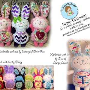 Bunny Rabbit Embroidery Machine ITH Pattern Easter Softie Stuffie Plush Toy DIY Quick Easy image 4