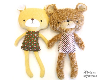 Teddy Bear Softie PDF Sewing Pattern Stuffed Toy Plush