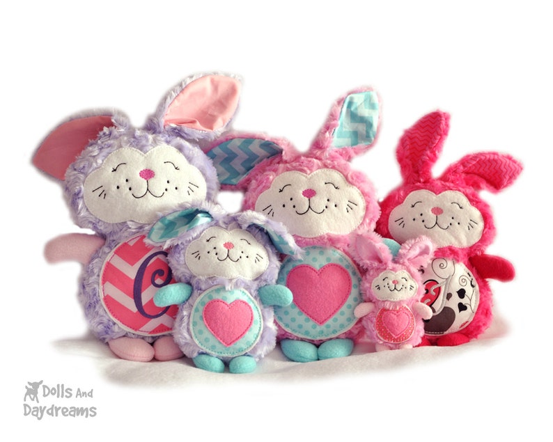 Bunny Rabbit Embroidery Machine ITH Pattern Easter Softie Stuffie Plush Toy DIY Quick Easy image 5