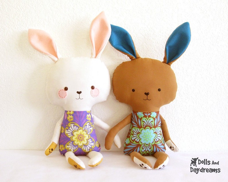 Bunny Rabbit PDF Sewing Pattern Stuffed Toy Softie DIY Easter image 4