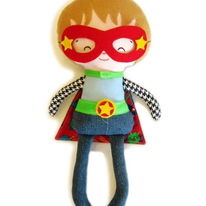 Superhero Sewing Pattern PDF Removable Doll Glasses, reversible Mask, Cape, Belt included, Plus Glasses, Mask will fit your children too image 6