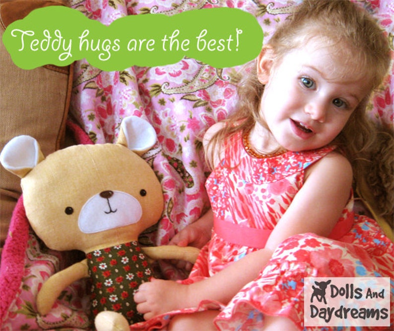 Teddy Bear Softie PDF Sewing Pattern Stuffed Toy Plush image 3