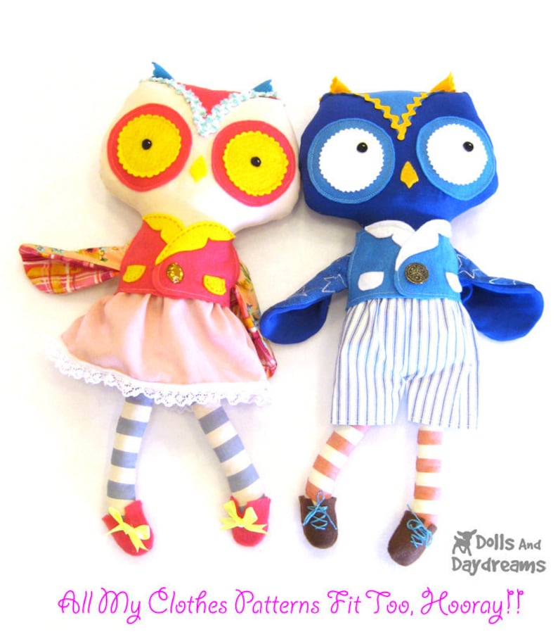 Owl PDF Sewing Pattern Softie Stuffed Toy image 4