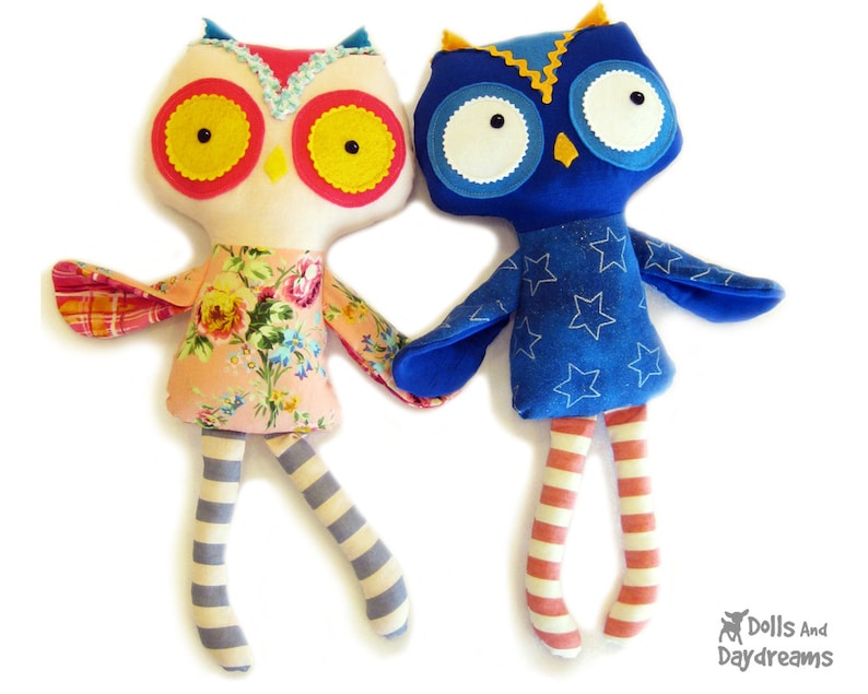 Owl PDF Sewing Pattern Softie Stuffed Toy image 1