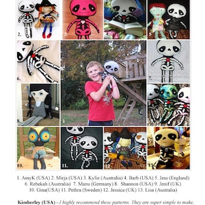 Skeleton Doll PDF Sewing Pattern Halloween Softie Day of The Dead Stuffed Toy image 7