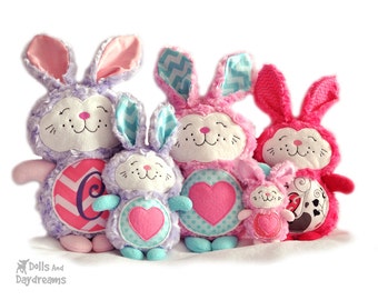 Hase Hase Stickerei Maschine ITH Muster Ostern Softie Stuffie Plüsch Spielzeug DIY schnell einfach