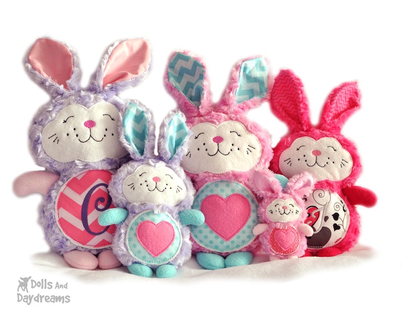 Bunny Rabbit Embroidery Machine ITH Pattern Easter Softie Stuffie Plush Toy DIY Quick Easy image 1