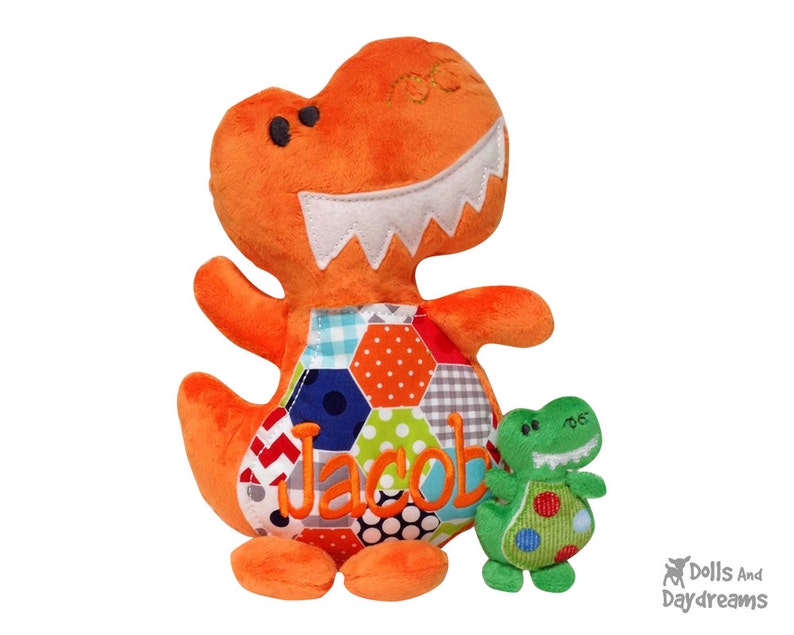 ITH Dino Embroidery Machine Dinosaur Pattern Stuffie Plush Personilized Monogramed DIY Toy Quick Easy image 5