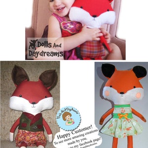 Fox Sewing Pattern PDF Stuffed Toy Softie Instant Download image 8