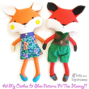 Fox Sewing Pattern PDF Stuffed Toy Softie Instant Download image 6