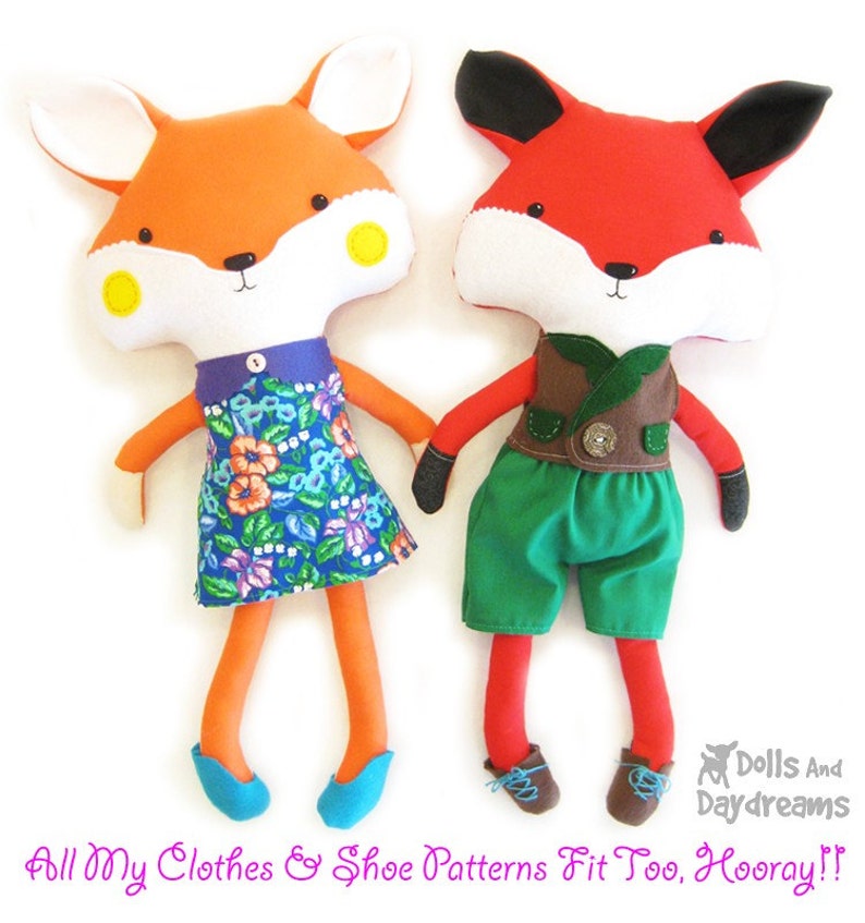 Fox Sewing Pattern PDF Stuffed Toy Softie Instant Download image 6