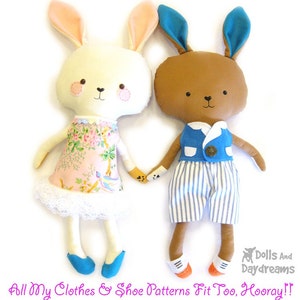 Bunny Rabbit PDF Sewing Pattern Stuffed Toy Softie DIY Easter image 6