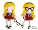 Schoolgirl Sewing Pattern PDF - Removable Doll Glasses and shoes included - Plus Glasses will fit your children too 