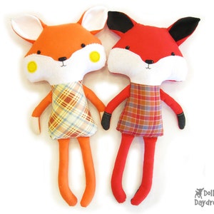 Fox Sewing Pattern PDF Stuffed Toy Softie Instant Download image 1