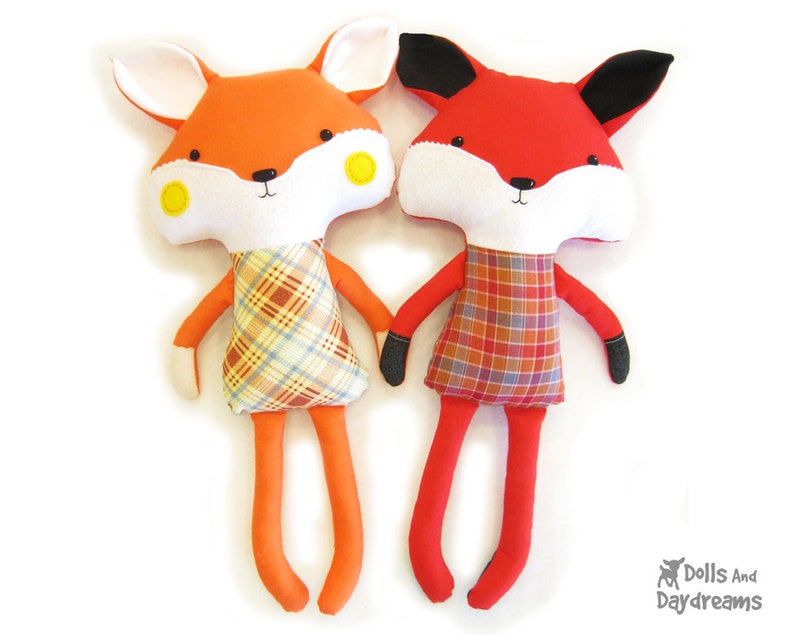 Fox Sewing Pattern PDF Stuffed Toy Softie Instant Download image 1