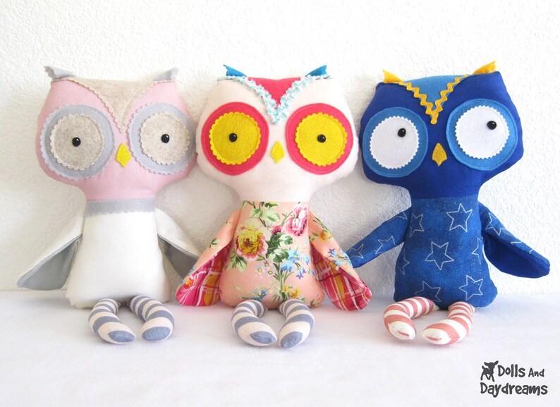 Owl PDF Sewing Pattern Softie Stuffed Toy image 3