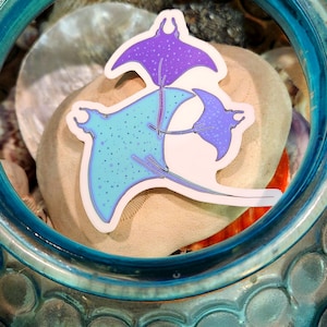 Triple Manta Ray Die cut stickers