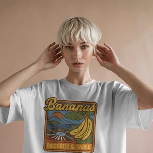Vintage Peaches Records Tee, Retro Music Lover Shirt, Vinyl Record Tshirt, 70s Style Unisex Tee, Gift for Men and Women, Records & Tapes,