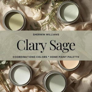 Sherwin Williams Clary Sage Paint Palette: Cozy Home Sage Green Interior Color Scheme PDF Download