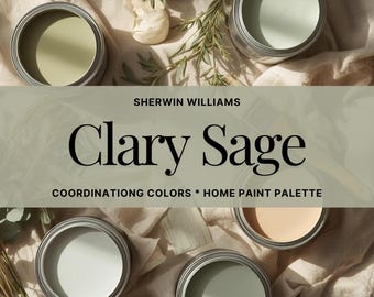 Sherwin Williams Clary Sage Paint Palette: Cozy Home Sage Green Interior Color Scheme PDF Download