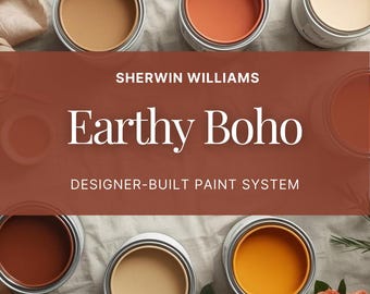 Sherwin Williams Earthy Boho Color Palette: Neutral Boho Paint Color Scheme (Digital Download)