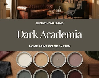 Dark Academia Color Palette: Sherwin Williams Whole Home Paint Scheme Moody Dark Color Palette (PDF Download)