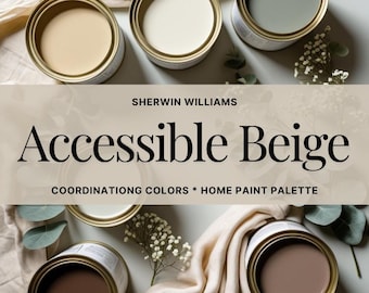 Accessible Beige Home Farbpalette: Sherwin Williams Interior Paint Scheme (PDF-Download)